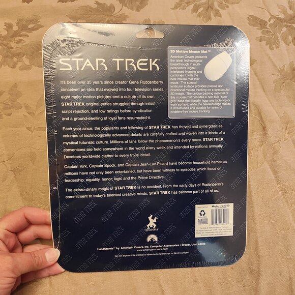 Star Trek 1999 Enterprise 3D Computer Mouse Mat, New In Box! - Picture 2 of 5